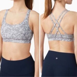 Lululemon womens 6 energy geometric criss cross sport bra gray athletic outdoors